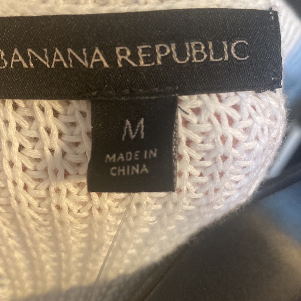 NWT BANANA REPUBLIC WOMEN’S WHITE SLEEVELESS KNIT SWEATER MESH TOP - Picture 11 of 11